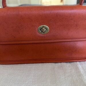 Vintage Coach No K70--9044  Burnt Orange/ Tangerine Leather Clutch Bag